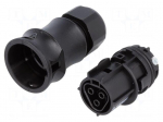 Plug | Connector: circular | female | PIN: 3 | silver plated | 20A | 250V