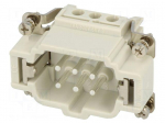Connector: HDC | contact insert | male | S-E | PIN: 6 | 6+PE | size 6B
