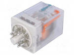 Relay: electromagnetic | DPDT | Ucoil: 110VDC | 10A/250VAC | 10A/24VDC