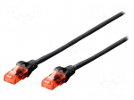 Patch cord | U/UTP | 6 | stranded | Cu | LSZH | black | 3m | 26AWG
