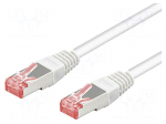 Patch cord | S/FTP | 6a | stranded | Cu | LSZH | white | 2m | halogen free