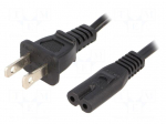 Cable | NEMA 5-15 (B) plug,IEC C7 female | 3m | Sockets: 1 | black