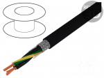 Wire | JZ-500-C | 3G1mm2 | tinned copper braid | PVC | black | 300/500V
