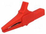 Crocodile clip | 32A | 1kVDC | red | Grip capac: max.20mm