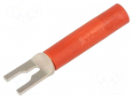 Plug | fork terminals | 1kVDC | 20A | red | 37mm | Plating: nickel plated