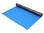 Bench mat | ESD | 600x1200mm | Thk: 2mm | blue | 0.001&divide;1G&Omega; | 180&deg;C