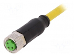 Connection lead | M8 | PIN: 3 | straight | 3m | plug | 60VAC | 4A | -30&divide;80&deg;C
