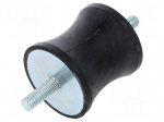 Vibration damper | M10 | &Oslash;: 60mm | rubber | L: 60mm | Thread len: 28mm