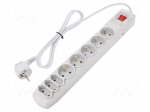 Plug socket strip: protective | Sockets: 8 | 250VAC | 10A