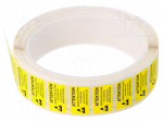 Self-adhesive label | ESD | 12x22mm | 1000pcs | reel | black,yellow