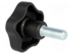 Knob | &Oslash;: 63mm | Ext.thread: M12 | 30mm | H: 37mm | technopolymer PP