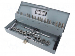 Tools set: taps | metal case | Holder: hand | 31pcs.
