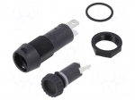 Fuse holder | 5x20mm | 10A | 250VAC | FPG1 | on panel | black | UL94V-0