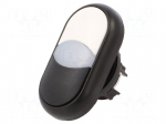 Switch: double | 22mm | Stabl.pos: 1 | white/black | M22-FLED,M22-LED