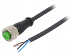 Cable: for sensors/automation | M12 | PIN: 4 | straight | 10m | plug