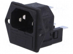 Connector: AC supply | socket | male | 10A | 250VAC | C14 (E) | IEC 60320