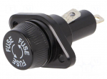 Fuse holder | 10.3x38.1mm | 30A | 600VAC | on panel | UL94V-1 | phenolic