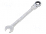 Wrench: combination spanner | rattle,with joint | 19mm | satin