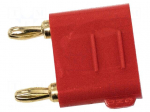 Laboratory connector: 3mm banana | stackable safety shunt | red