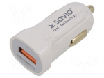 USB power supply | USB A socket | Uin: 12&divide;24V | white