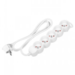 Elektrimaterjalid // Elektri laiendid, Pikendusjuhtmete, hajutuste ja UK ja USA adapterite komplekt // Przedłużacz 5-krotny 2P+Z, 5m H05VV-F 3x1,5mm2, Imax=16A, płaska wtyczka, biały