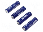 Re-battery: Li-Ion | AA | 1.5V | 2500mAh | &Oslash;14.3x50.3mm | 4pcs.