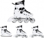 NH10905 4in1 WHITE LED SIZE M. S(31-34) INLINE SKATES WITH DIM. NILS EXTREME HOCKEY BLADE