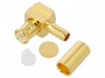 Connector: MCX | plug | male | angled 90&deg; | for cable | gold-plated