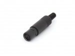 FEMALE 6P MINI-DIN PLUG - BLACK