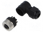 Connector: M12 | plug | PIN: 4 | female | 125V | angled | IP67 | for cable