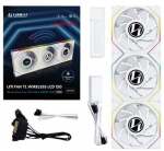 Lian Li UNI FAN TL Wireless LCD Fan, ARGB, PWM, 3-pack incl. Controller - Reverse Blade, 120 mm, white