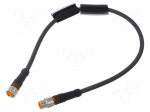 Cable: for sensors/automation | M8 | PIN: 3 | 0.3m | plug | 60VDC | 50VAC