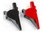 Crocodile clip | 36A | 1kV | black,red | 2pcs | 41mm | banana 4mm plug