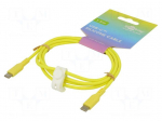 Cable | USB 2.0 | USB C plug,both sides | 1.5m | yellow | silicone