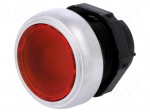 Switch: push-button | Stabl.pos: 1 | 22mm | red | IP66 | Pushbutton: flat