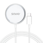 Wireless Charger Savio ar USB - USB-C kabeli 15W 1m White