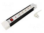 Plug socket strip: protective | Sockets: 5 | 250VAC | 16A | 3m