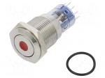 Switch: vandal resistant | DPDT | 3A/250VAC | IP67 | ON-(ON) | red | 2kV