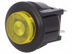 Switch: push-button | Pos: 2 | SPST-NO | 3A/125VAC | OFF-ON | yellow