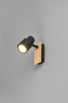 Trio Pierre spot 1-pc matt black/wood gaismeklis R81981732 4017807638158