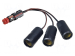 Cigarette lighter splitter | car lighter socket x3 | 16A | black
