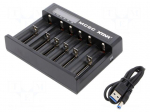 Charger: microprocessor-based | Li-Ion | 3.6/3.7V | 1A | 5VDC