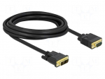Cable | DVI-A (12+5) plug,VGA male | single link | Len: 3m | black