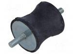 Vibration damper | M10 | &Oslash;: 60mm | rubber | L: 60mm | Thread len: 28mm