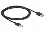 Cable | USB 2.0 | gold-plated | 2m | black | 24AWG,28AWG | 480Mbps