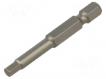 Screwdriver bit | hex key | HEX 4mm | 1/4" | Overall len: 50mm