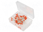 Diode: LED-kit | THT | 3mm | 50pcs | red | 3&divide;15VDC | plastic box | 8mA | 30&deg;