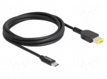 Cable | USB C plug,Slim Tip | straight | black | 1.5m | Lenovo laptops