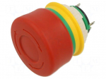 Switch: emergency stop | 16mm | Stabl.pos: 2 | NC x2 | red | IP65 | XA