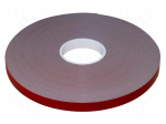 Tape: fixing | W: 12mm | L: 33m | Thk: 1.6mm | grey | 150&deg;C,max.230&deg;C